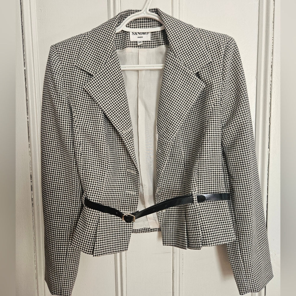 Sandro Paris Checkered Blazer